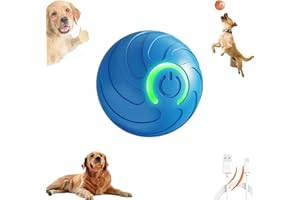 GÉNÉRIQUE Balle Interactive Intelligente pour Chien, Jouet Rechargeable USB Automatique avec Vibration et Rebond, Stimulation Mentale pour Toutes Tailles de Chiens, Idéale pour Jeu en Intérieur (Bleu)