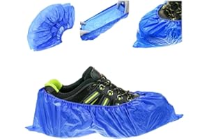 HOT BARGAINS 500 Pack (250pairs) Shoe Covers Disposable Reusable Waterproof Blue Overshoes for Shoes and Boots to Protect Carpets & Floors, Cleaning, Poolside Coverings