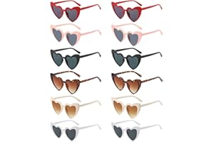 YISIZES 12 Pack Love Heart Shaped Sunglasses, Funny Sunglasses Ladies Novelty Eyewear for Wedding Birthday Hen Do Party or Festival, Photo Shoot Accessories for Women Teenager Grils Bride Bridesmaid