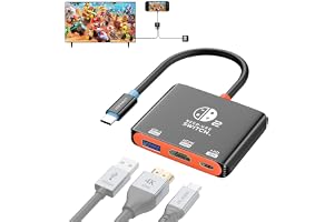 Switch 2 Dock Ersättning, 4K@60Hz HDR, 100W PD, USB-A 3.1 10Gbps för kringutrustning, Bärbar docka för resor och gaming Alumi
