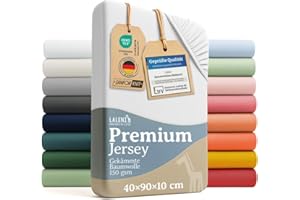 Laleni Premium Spannbettlaken 40x90 cm Babybett 2er Set | Oeko-TEX zertifiziertes Kinderwagen Spannbettlaken | Stubenwagen Bezug 100% Baumwolle | Spannbettlaken Kinderwagen | Baby Bettwäsche in Weiß