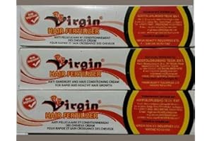 LOOGBH VIRGIN Lot de 3 engrais pour cheveux - Traitement rapide pour la croissance des cheveux - 125 g