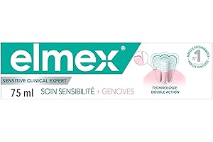 ELMEX -Dentifrice Soin Sensibilité + Gencives protège les dents sensibles-Renforce les gencives-Formule double action cliniquement prouvée -Le tube de 75mL