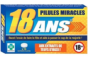 SUD TRADING STC - Boite de Médicament Bonbon Humoristique ? Pilules Miracles Anniversaire 18 ans