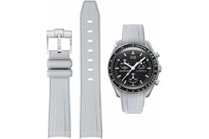 HEYOZURY Bracelet de Montre 20mm Omega x Swatch Moons Montre Rolex Watch montre Silicone Hommes en Acier Inoxydable Boucle Bracelet de Remplacement Bracelet Original Omega Speedmaster