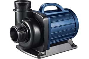 AquaForte Bomba de estanque AquaForte DM 5000 de bajo voltaje 12 voltios 40 vatios, caudal 5m3 p/h, altura 3,5 m, protección automática contra funcionamiento en seco, longitud del cable 10 m