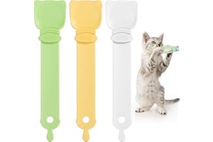 WOLEEUP Cat Treat Squeeze Spoon Dispenser - Multifunctional Cat Food Spoon for Wet Food Lickable Treat Squeeze up Spoon for Cat Liquid Snack Cat Feeding and Easy Hanging Cat Food Feeding Spoon (3 Color)