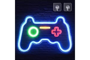 Arrinew Neon Sign Gaming, Game Shaped Neon Lights, LED Game Controller Neon Sign for Wall Decor，Man Cave, Party, Bedroom, USB Connected, 16''x11''