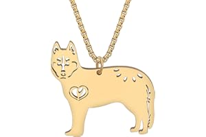 YAYAKO Stainless Steel Golden Retriever Dog Necklace Chain Pendant 18K Gold Necklace Dog Gifts for Dog Lovers Women Girls
