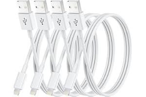 NEBITE iPhone Charger Cable, 4Pack 3FT/1M MFi Certified Lightning Cable Apple Fast Charging Cable Compatible with iPhone 14 13 12 11 XS XR X Pro Max Mini 8 7 6S 6 Plus 5S SE iPad-white