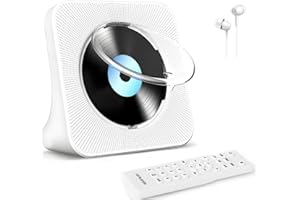 ‎GAONAWAY Biurkowy odtwarzacz CD z Bluetooth 5.0, przenośny odtwarzacz muzyki CD do domu, wbudowany głośnik HiFi, pilot zdalnego sterowania, radio FM, gniazdo słuchawkowe, wyłącznik czasowy, obsługa AUX/USB