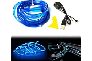 Balabaxer USB EL Wire Blau，10M/32.8FT Flexible Neonlichtröhre DC 5V Neonröhre Lichter Auto Innenverkleidung Lichtleiste für Innenverkleidung Gap Dekorative……