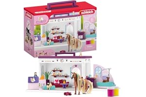 SCHLEICH Horse Club 42614 Sofia's Beauties Tiere Beautysalon - 66-Teiliges Spielset Inklusive Pferd mit Mähne, Tierpflegerin, Welpe und Tiersalon Plus Zubehör, Pferde Spielzeug ab 4 Jahre