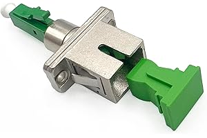 Elfcam® - Adattatore a fibra ottica Cavo monomodale Simplex LC/APC Maschio a SC/APC Femmina, Confezione da 1