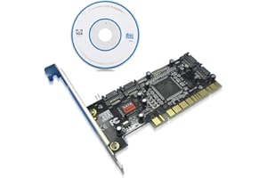 DENASH PCI a 4 Puertos SATA para Tarjeta Raid, Tarjeta de Matriz 3114 PCI a 4 Puertos internos SATA 1,5 Gbps Sil3114 Tarjeta de conversión de chipset de más de 137 GB para Tarjeta controladora Raid
