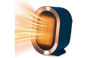 BIUYO Electronic Space Heater 1200W Portable Ceramic Heater Plug in Fan Heater 2 Heat Settings Fast Heating Low Energy Low Noise Overheating & Tilt Protection for Home Bedroom Living Room Office (Blue)