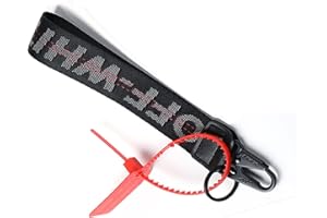 LUVEHANDICRAFT Classic Keychain, Lanyard Keychain, White Wristlet Keychain Lanyard for Keys Can Hang Key,Wallet,Jeans Decoration,Black