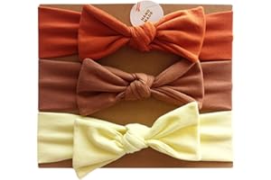 COUXILY Neonate Fasce morbide in cotone Fiocco annodato con fiocco Fascia elastica Solido e stampato Fiocco di colore Fiocco per capelli per i più piccoli Neonati Set regalo per bambini (C12)