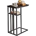 IBUYKE C Shaped End Table, Side Table for Sofa and Bed, Small Coffee Tables, Beside Table for Living Room, Bedroom, Office, Black TMJ406B