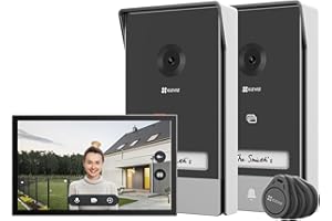 EZVIZ HP7 2K Videocitofono Kit con Citofono x2 e Schermo Tattile a Colori da 7 Pollici, Rilevamento Persone AI e Audio Bidirezionale, 2 Citofoni con Apriporta, Wi-Fi a Doppia Banda