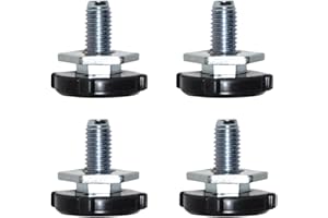 TALENTEC home | Pata Roscada y Regulable en Altura Compatible con Lavadoras Samsung | 4 unidades | Revestimiento Antivibración | Referencia DC97-00920U | Acero Inoxidable | Color Negro y Metálico