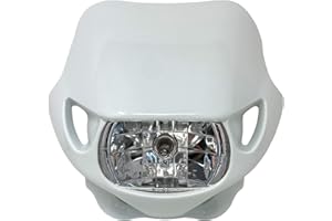 Alchemy Parts Universal Fitment Motorbike White Headlight Headlamp | Durable, and Easy to Install | Trail Bike, Motocross, Enduro | 12V 35W
