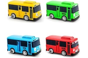 ATING Kleiner Bus TAYO Spielzeug, kleiner Bus TAYO Auto-Spielzeug-Set, Rückzieh-Mini-Autos für Freund Mini (Tayo Rogi Gani Rani), 4 Stück