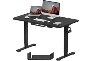 FLEXISPOT Electric Height Adjustable Standing Desk 120 * 60cm Sit Stand Desk Adjustable Desk Stand Up Desk with Backpack Hook Memory Smart Pannel EF1 Series(Black Frame+Black Desktop)
