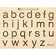 Picrazee Educational Wooden Tracing Board for Kids | Handwriting and Learning Slates for Children (Small Alphabet)