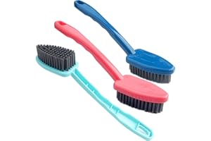 Roellgs Spazzola per la pulizia con setole morbide, 3 pezzi, spazzola per scarpe domestica, spazzola per lavanderia, con impugnatura comoda, spazzola portatile per pulizia e lavaggio