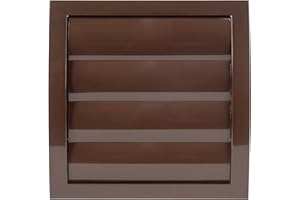 Vent Systems Ø150mm 190x190 mm Braun - HVAC Abluftkanalabdeckung - Dunstabzugshaube - Außentrockner Entlüftungsabdeckung mit Öffnungsklappe - klimagerät luftabzug wanddurchführung wetterschutzgitter