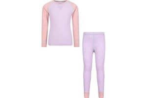Mountain Warehouse Merino Kids Round Neck Thermal Baselayer Top – Long Sleeve, Lightweight, Antibacterial, Breathable & Quick Dry T-Shirt - Travelling & Outdoors