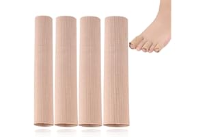 SSRDFU - 4 PCS Protezione per Le Dita dei Piedi, Protezione per Le Dita dei Piedi in Silicone tagliabile Tubo per Bendaggio Tubolare Benda per Le Dita in Gel per Cuscinetto per Calli, S/M/L