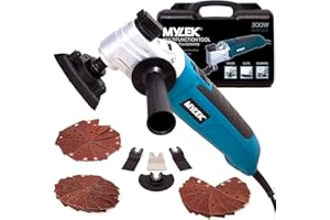MYLEK Oscillating Multi Tool 300W Oscillating Electric Corded Multi Tools 6 Speed, Quick Change, Detail Sander, Multitool Cuts Metal, Plastic, Wood, 48 Piece Accessory Kit - Carry Case