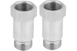 KIMISS emulatore sonda lambda auto-2 Pezzi Distanziatore per Sensore di Ossigeno, Prolunga in Acciaio Inossidabile M18-1,5 X 45 Mm