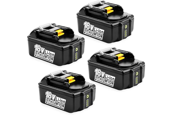 XNJTG 4 stycken ersättningsbatterier för Makita batterier 18 V 5,0 Ah Li-ion verktyg batterier för Makita BL1860B BL1860 BL1850 BL1850B BL1840B BL1840 BL1830B LXT-400 194204-5 194205-3 194309-1