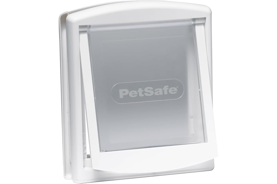 PetSafe Original 2 Way Pet Door - Manual Lock, Durable Frame, Multiple Colours - Medium, White