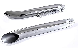 ZEMEX Auspuff Endtopf Schalldämpfer Chrom Turn Out für Harley Suzuki Yamaha Honda HD