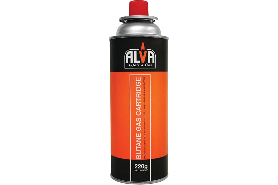 ALVA Butane Canister | 220g | Portable & Versatile for Home, Camping LPGSA Certified