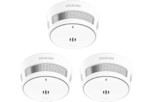 WISUALARM Smoke Alarm, 10 Years Battery, Smoke Alarms for Home, Fire Alarms for Home, Big Test/Silence Button Smoke Alarms, Conforms EN14604, UKCA (3 Pcs)