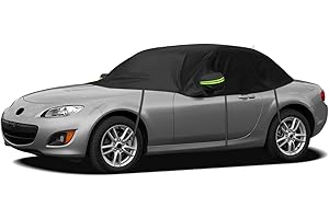 ZWPARTS Car Cover Waterproof Replacement for Mazda MX-5 2005-2015, Half Garage UV Resistant Half Car Cover Dustproof Snowproof Outdoor Indoor