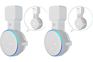 HEARDEAR Colgador de montaje en pared para Dot de 3.ª gen accesorios para altavoces domésticos inteligentes con gestión de cables de bobinado sin cables desordenados, ahorro de espacio (2 unidades, blanco)