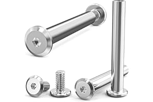 ORTAVA 10 Sztuk Śrub Łączących M4, Łączniki Meblowe M4x35(10x Śruby Meblowe, 10x Śruby Tulejkowe), Stal Nierdzewna A2 V2A, Śruby Łączące Meble, Szafki, Deski Drewniane