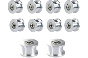 BZ 3D GT2 puleggia tendicinghia cinghia dentata in alluminio per stampante 3D cinghia dentata larga 6 mm. (Confezione da 10) (16 fori senza denti da 3 mm)