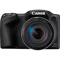 (Renewed) Canon SX430B PowerShot 20MP Digital SLR Camera (Black) with 45x Optical Zoom, 16GB Memory Card and Camera Case