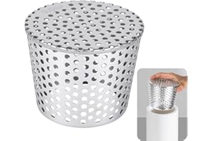 vsshe Protection de Gouttière en Acier Inoxydable, 90-110mm Protection Anti-Chute Feuilles Tuyau Descente en Métal, Couvercle de vidange Anti-Blocage pour Le Toit, Écran de Gouttière