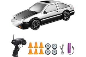 RPPIUP Coche Teledirigido, Drift RC Car 1:24, Coche Teledirigido Adulto 2,4 GHz 45 km/h con Faros de Trabajo, Coches Teledirigidos para Niños Regalo para Adultos y Niños (Plata)