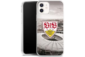 DeinDesign Slim Case extra dünn kompatibel mit Apple iPhone 12 Silikon Handyhülle transparent Hülle VfB Stuttgart Offizielles Lizenzprodukt Stadion