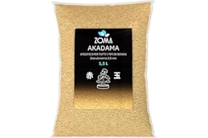 ZOMA Akadama dla profesjonalnego bonsai, ziarna 2-5 mm, japońska glina do bonsai i sukulentów twardych odmian, podłoże wulkaniczne, drenaż i przeciw stagnacji - 1,5 l