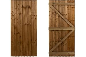 ARBOR GARDEN SOLUTIONS Featheredge Wooden Garden and Side Gates (v1) (H-1500, W-925, Brown Finish)